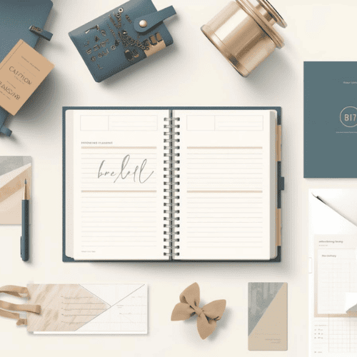 planner y agenda tonos beige y verde